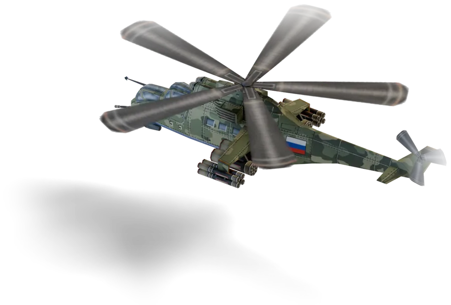 Вертолёт Ми-24 с десантом спецназа из армии B.O.S.S.